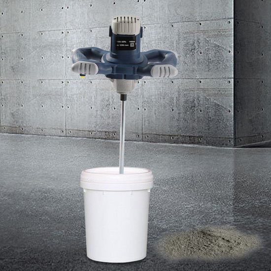 Handmixer Professioneel - 1400 W Vermogen - 6 Versnellingen - Aluminium En IJzer - Voor Mortel En Beton — afbeelding 2
