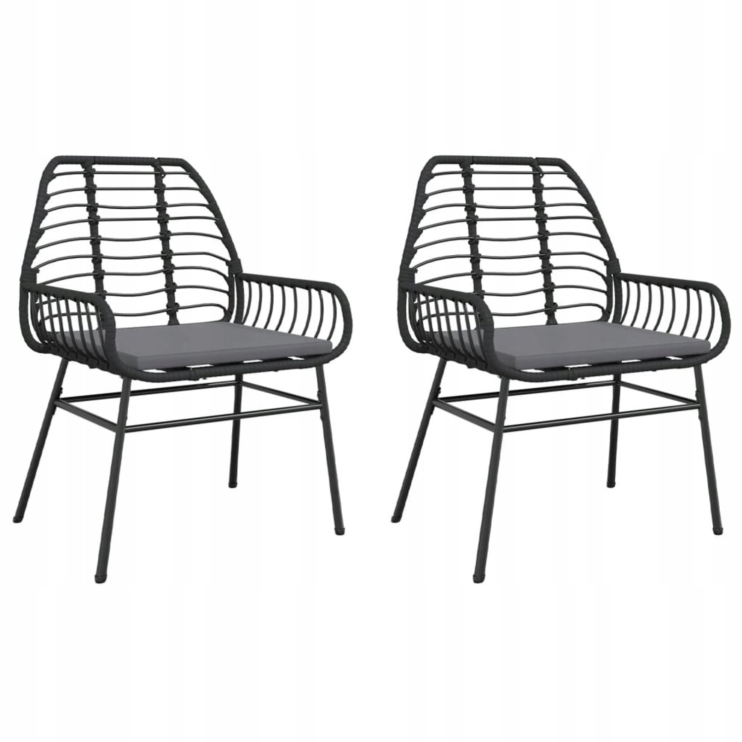 2x Tuinstoel met Kussen - Stabiel Rotan voor Balkon & Terras