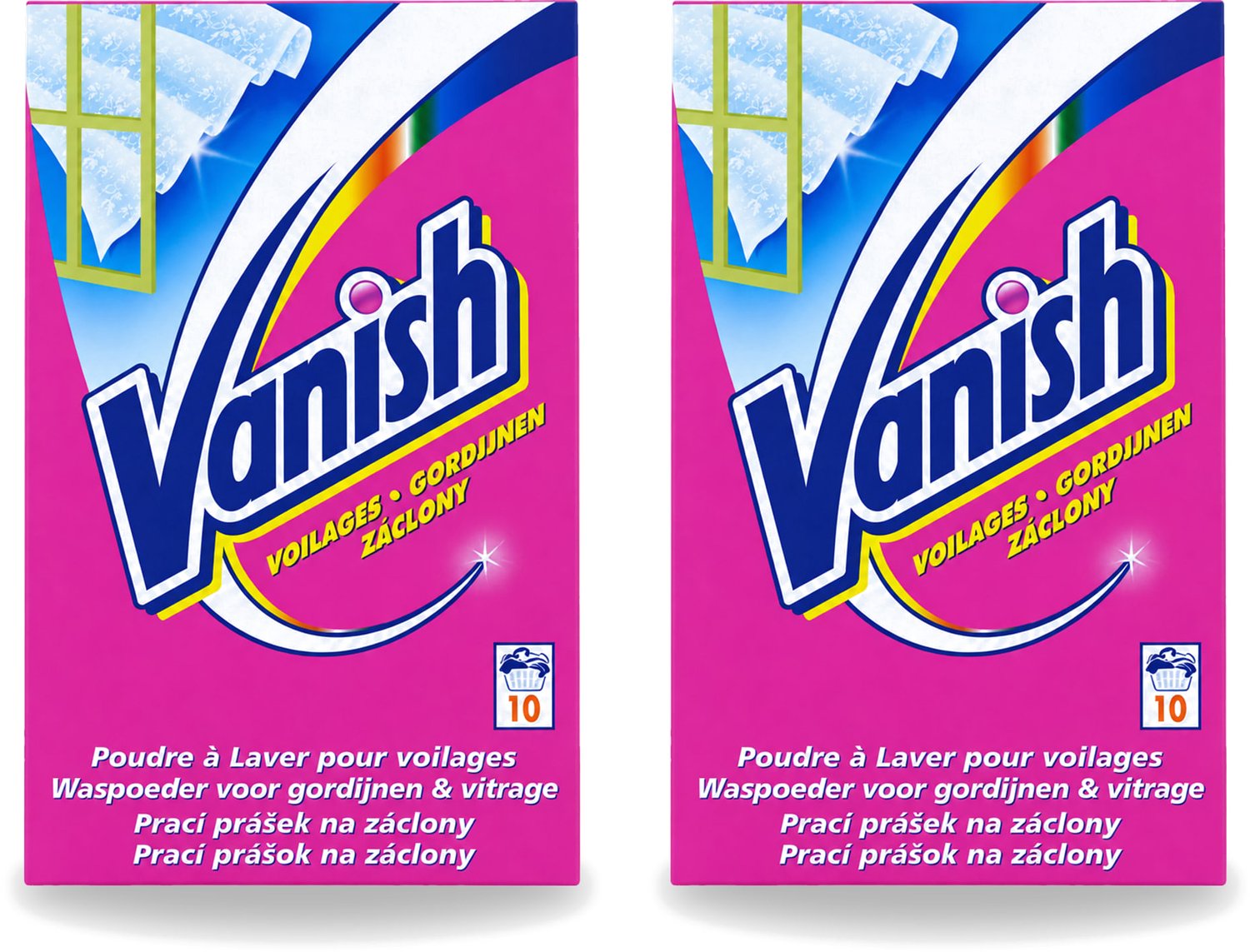 2 x Vanish Gordijnen - Waspoeder - Voor Gordijnen & Vitrage - 10 Wasbeurten - Voordeelverpakking - 2 stuks
