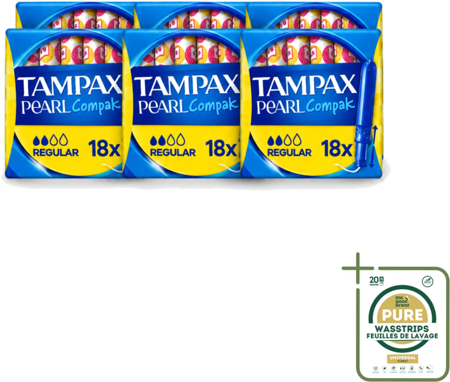 6 x Tampax Pearl Compak – Tampons – Regular - Tampon - Menstruatie - Bescherming - Comfort - Discreet