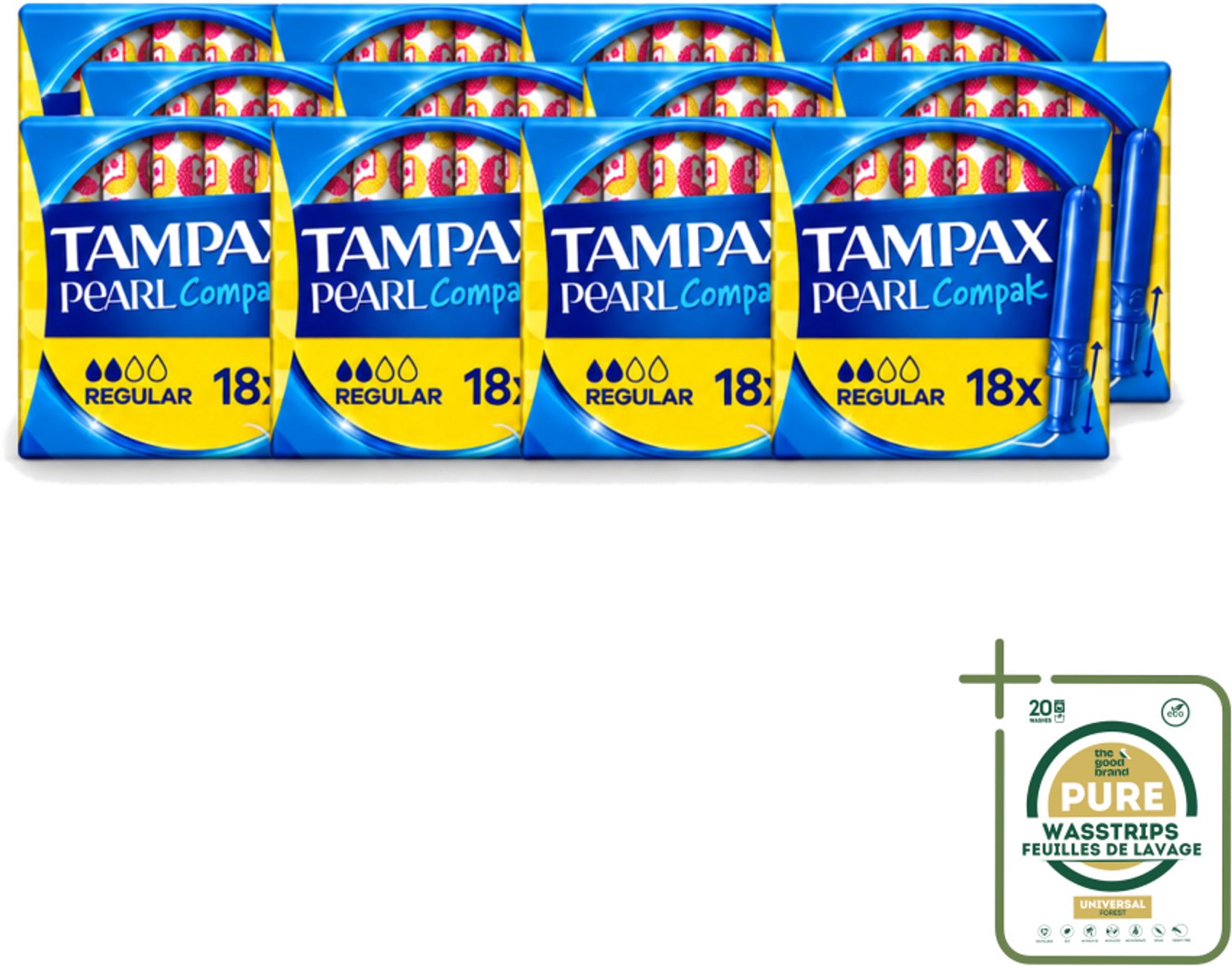 12 x Tampax Pearl Compak – Tampons – Regular - Tampon - Menstruatie - Bescherming - Comfort - Discreet