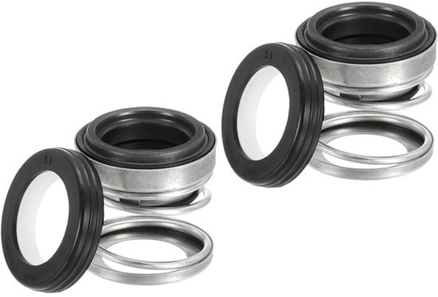Asafdichting Set - Pomp Onderdelen - Pompen Repareren - Duurzaam Materiaal - 15mm - Zwart Zilver