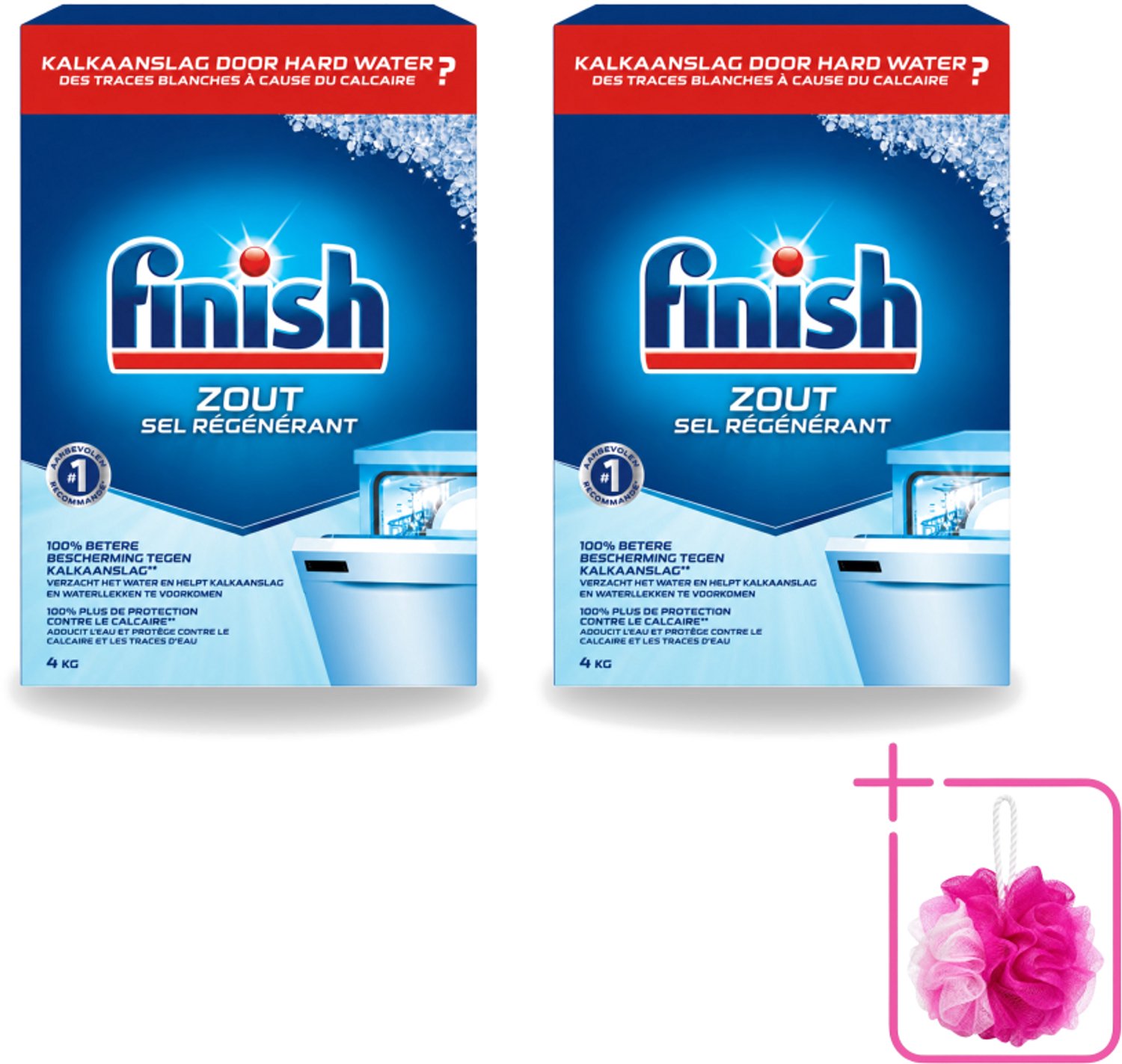 2 x Finish - Vaatwasmachine Zout - Anti-Kalk & Anti-Corrosie - 4 kg - Bulkverpakking - Vaatwasmachine zout - Douchemop - Kalkvoorkomend