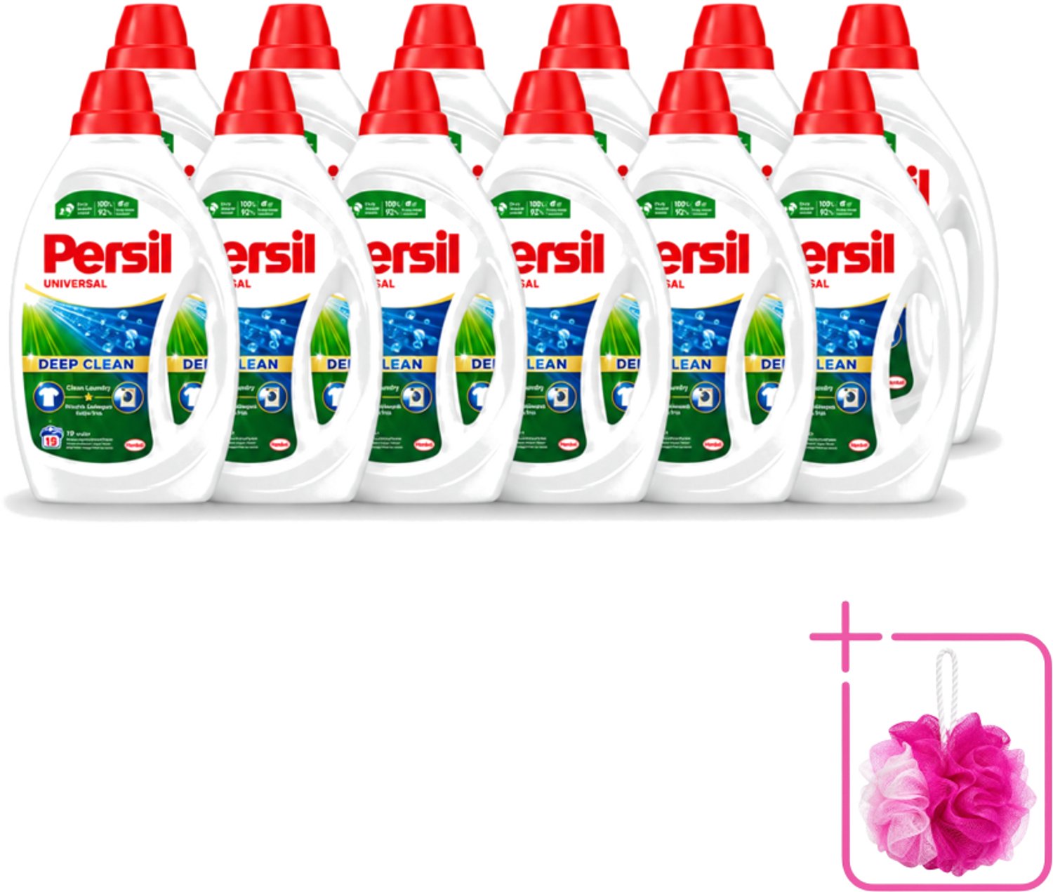 12 x Persil Universal - Deep clean - Vloeibaar Wasmiddel - Witte en Gekleurde Was - 19 Wasbeurten - Bulkverpakking - Wasmiddel - Douchemop - Diepgewas