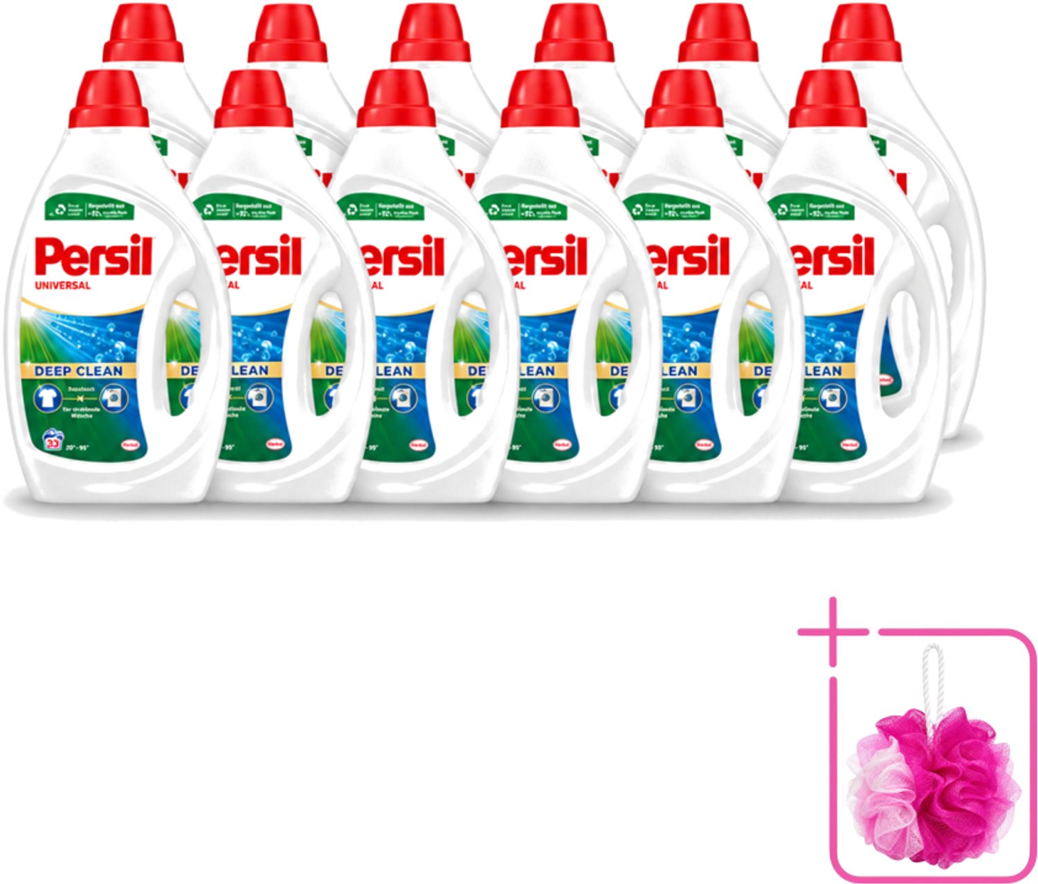 12 x Persil Universal - Vloeibaar Wasmiddel - Witte en Gekleurde Was - 33 Wasbeurten - Bulkverpakking - Persil Universal Gel - Douchemop - Wasmiddel