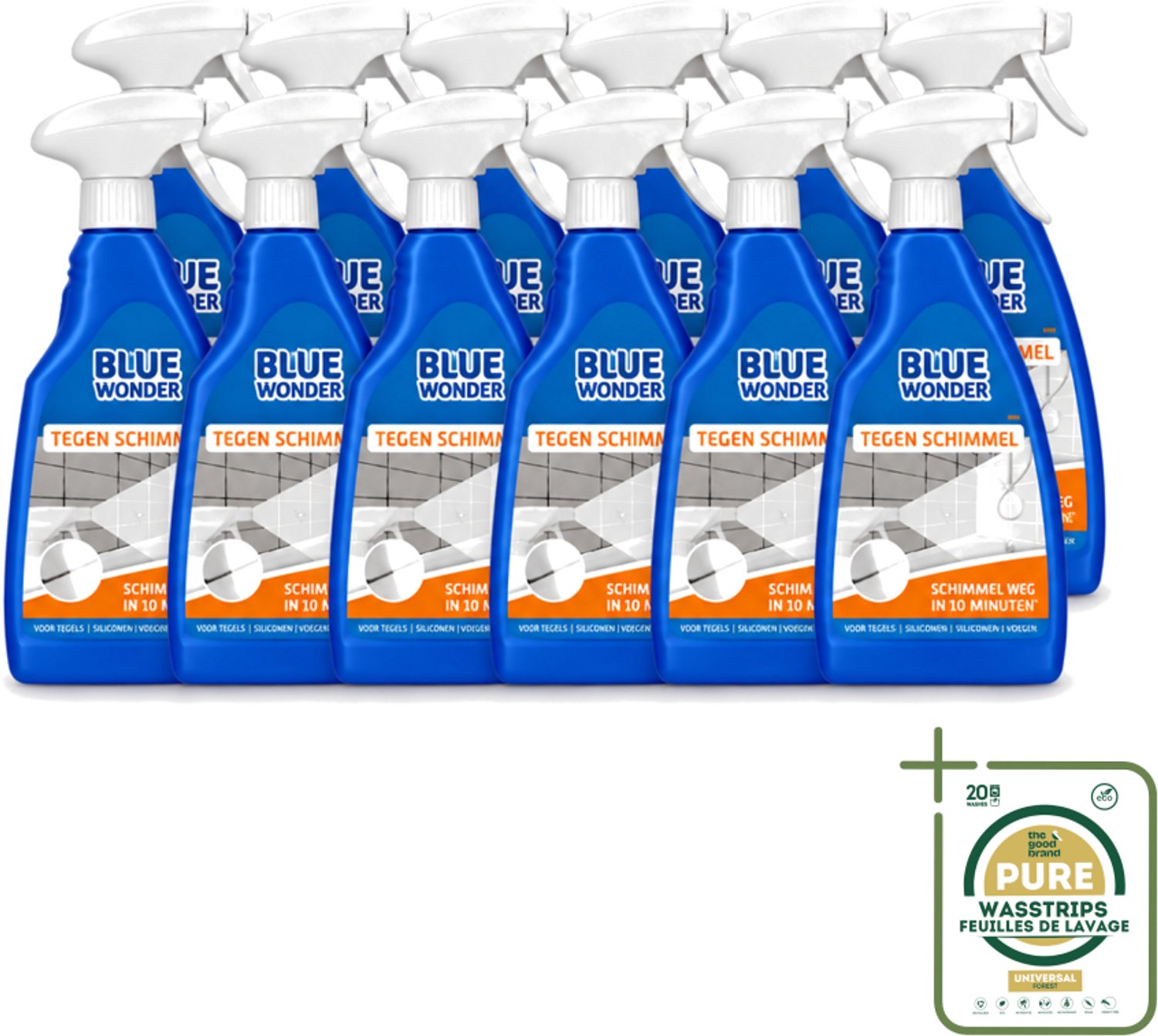 12 x Blue Wonder - Speciaalreiniger tegen Schimmel - Sprayfles - 500 ml - Schimmel Reinigen - Schimmel Weg - Schimmel Op Wanden - Schimmel Op Vloer - Schimmel Op Voegen