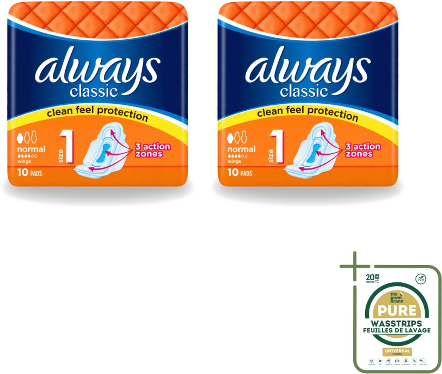 2 x Always Classic - Maandverband - Normaal met Vleugels - 10 Maandverbandjes - Maandverband - Menstruatie - Bescherming - Vleugels - Normale Menstruatie