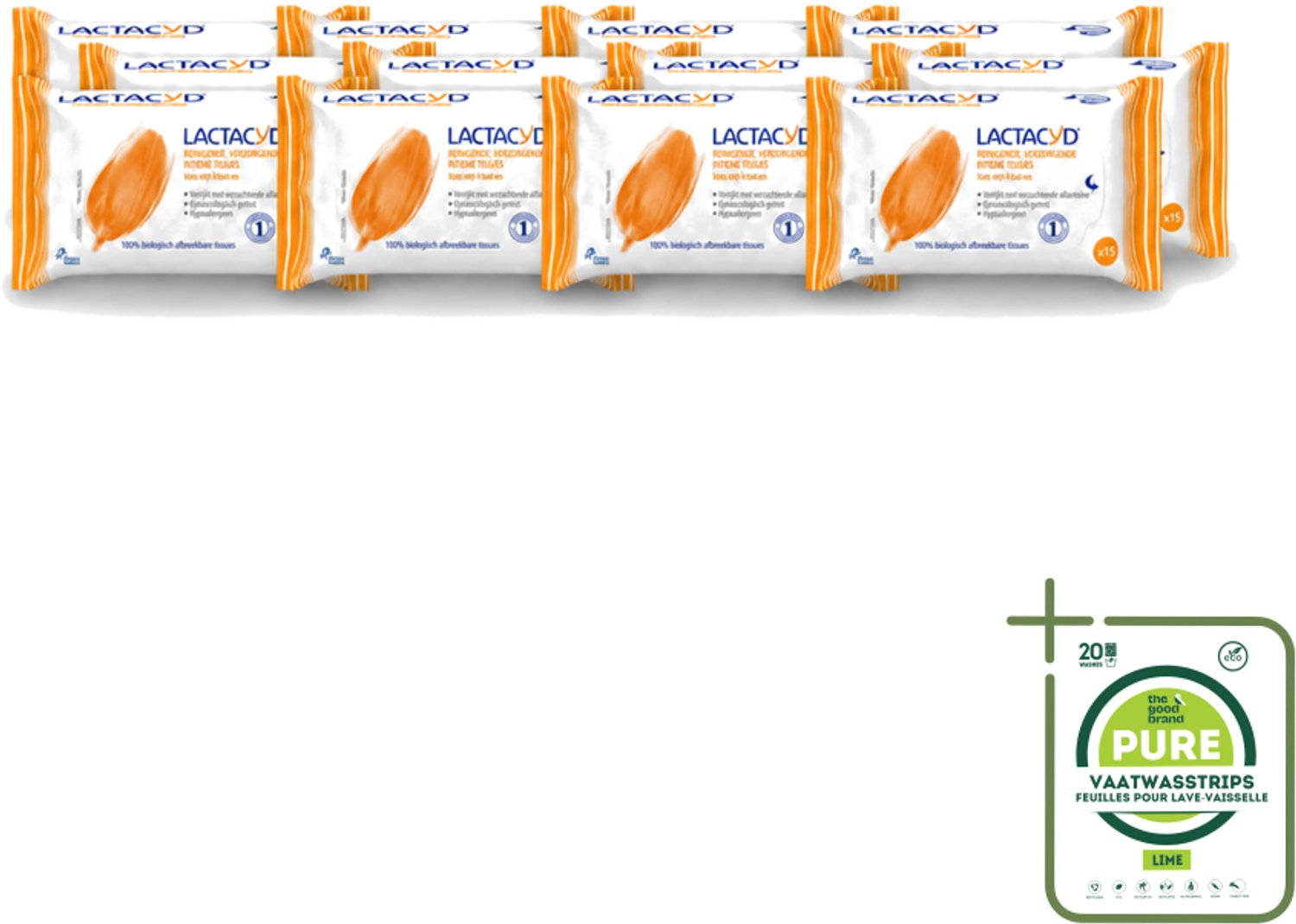 12 x Lactacyd Classic - Intieme Doekjes - Reinigend - Biologisch Afbreekbaar - 15 Doekjes - Grootverpakking - Intieme Doekjes - Reiniging Intieme Zone - Biologisch Afbreekbaar - Allantoïne - Melkzuur