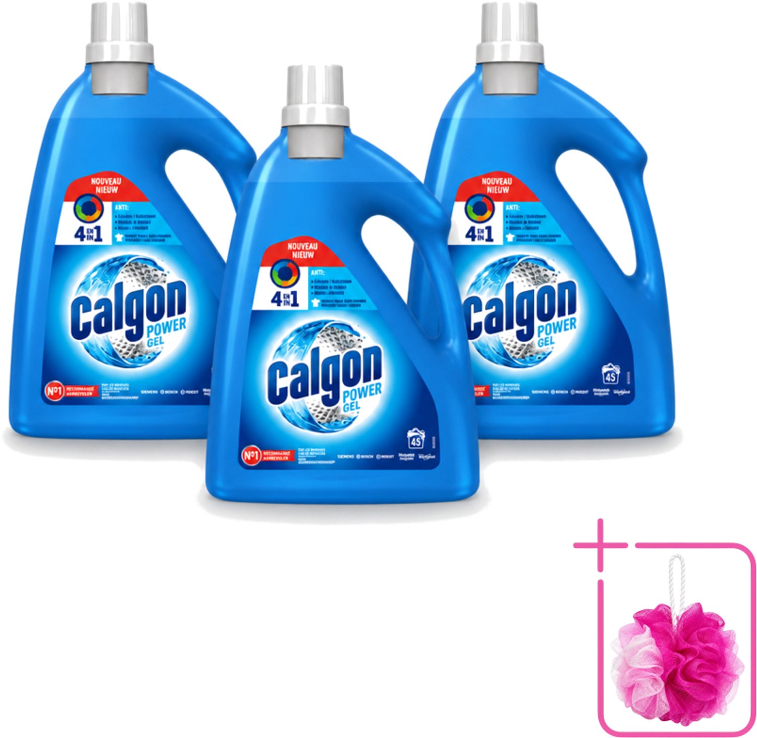 3 x Calgon - Wasmachinereiniger - Gel - Tegen Kalkaanslag / Wasmiddelresten / Geuren - 2.25 L- 45 Wasbeurten - Bulkverpakking - Wasmachine reinigen - Douchemop - Ontzakingsgel