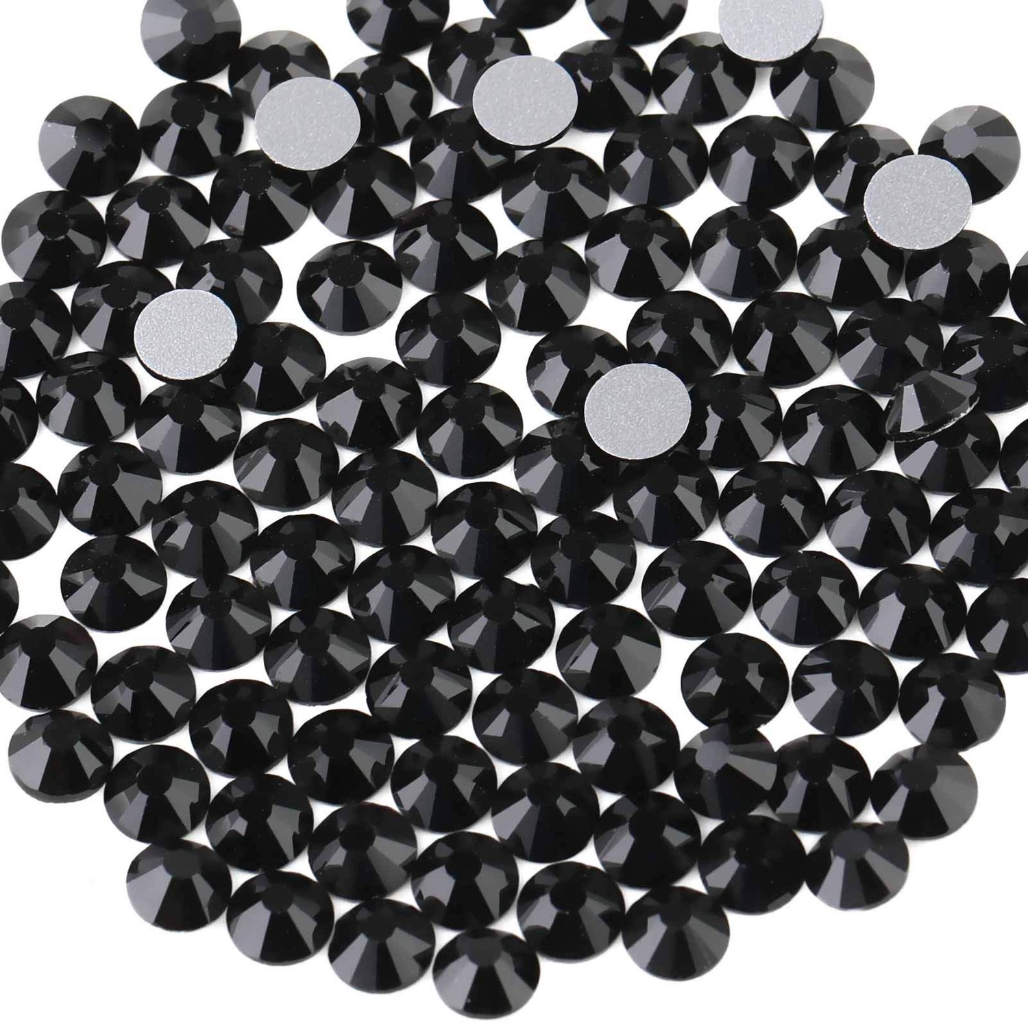Beadsland 288 stuks strassteentjes met platte achterkant, kristallen strass voor nagels, zwart, SS30 (6,3 - 6,5 mm) - ShopVlot