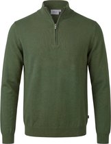 Vercate - Quarter Zip / Half Zip Trui Heren - Groen - Cashmere Blend - Regular Fit - Maat M