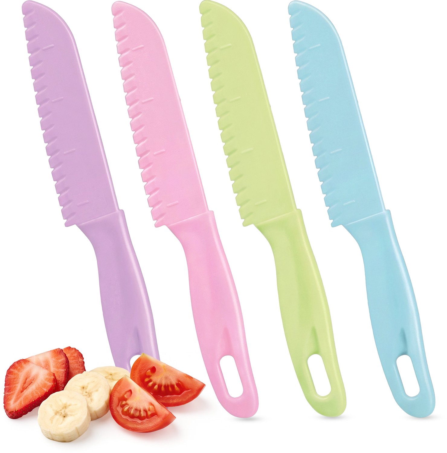 Bol.com Kindermessen set - 4 Delig - Montessori mes - Koken kinderen - Zelfstandig koken - Kindvriendelijk materiaal - Qwali aanbieding