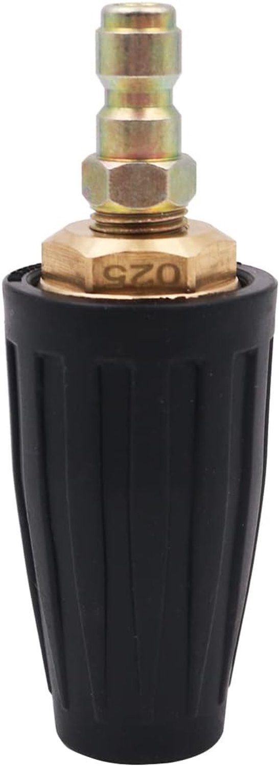 SnelShoppen - 3600 PSI Turbo Mondstuk 25mm Universeel voor Koudwater Hogedrukreinigers - Staal en Plastic - Zwart - Ideaal voor Hardnekkig Vuil en Gro