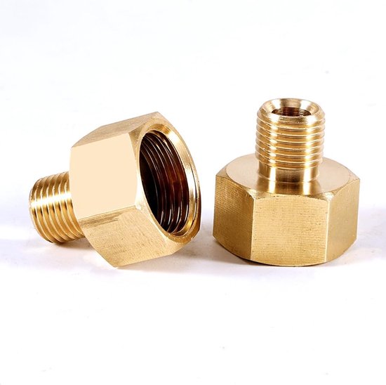 SnelShoppen - 2 Stuks Gas Adapters 1/2 Inch naar 1/4 Inch - Gasfles Adapter 1/2 IG x 1/4 AG - Gas Slang Adapter Connector voor Gasfornuis, Camping Kok — afbeelding 2