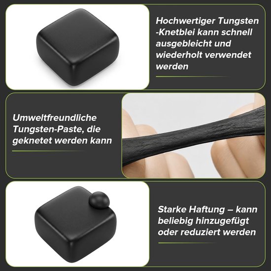 tungsten putty 2 x 30g - zwart kneedlood - kleverig - ideaal voor vissen - Homevero — afbeelding 2