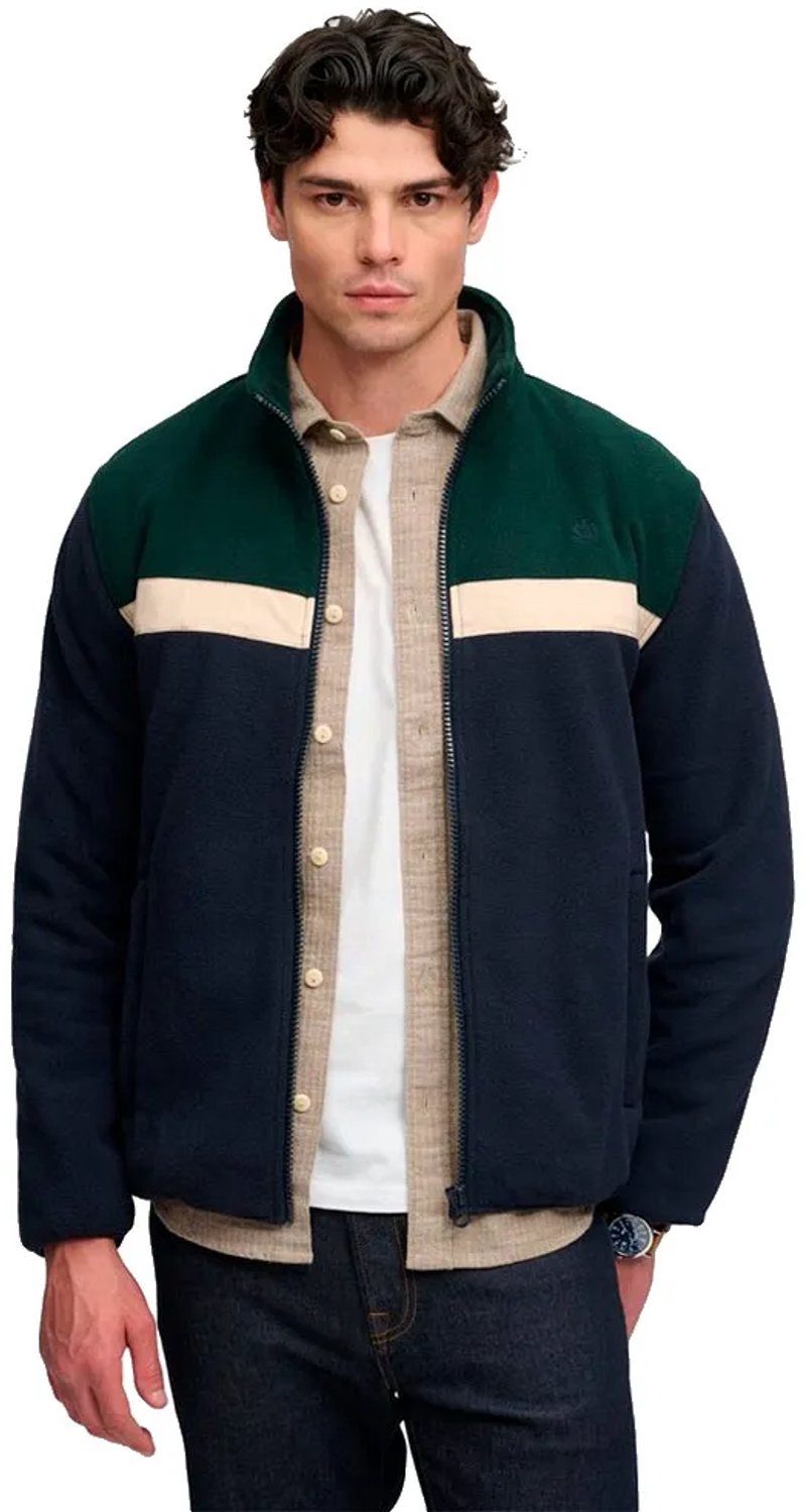 Superdry Tricolour Zip Through Fleece Relaxed Pasvorm Heren Hoodies Marineblauw
