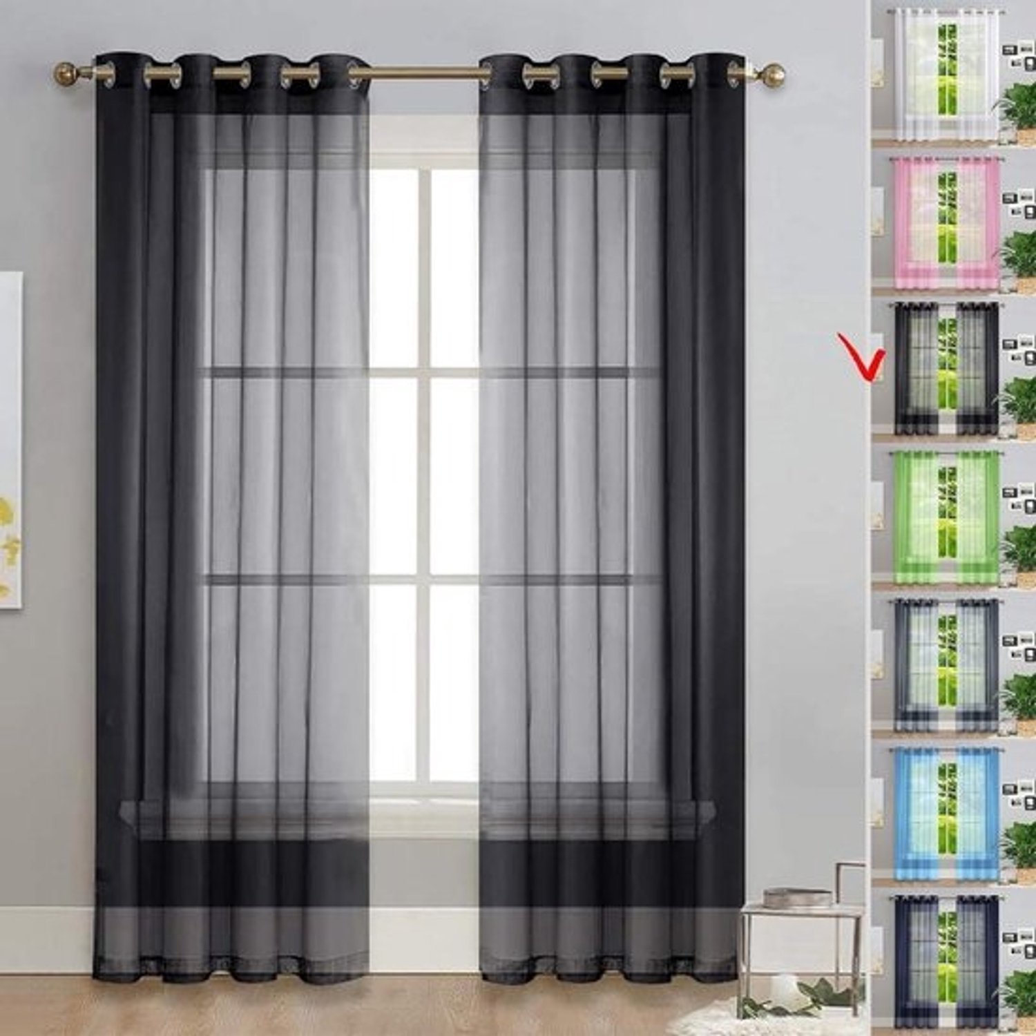 Gordijnen met Lussen - Voile Gordijn Deurgordijn - Privacy en Decoratie - Linnenlook Polyester Stof - 180 x 140 cm