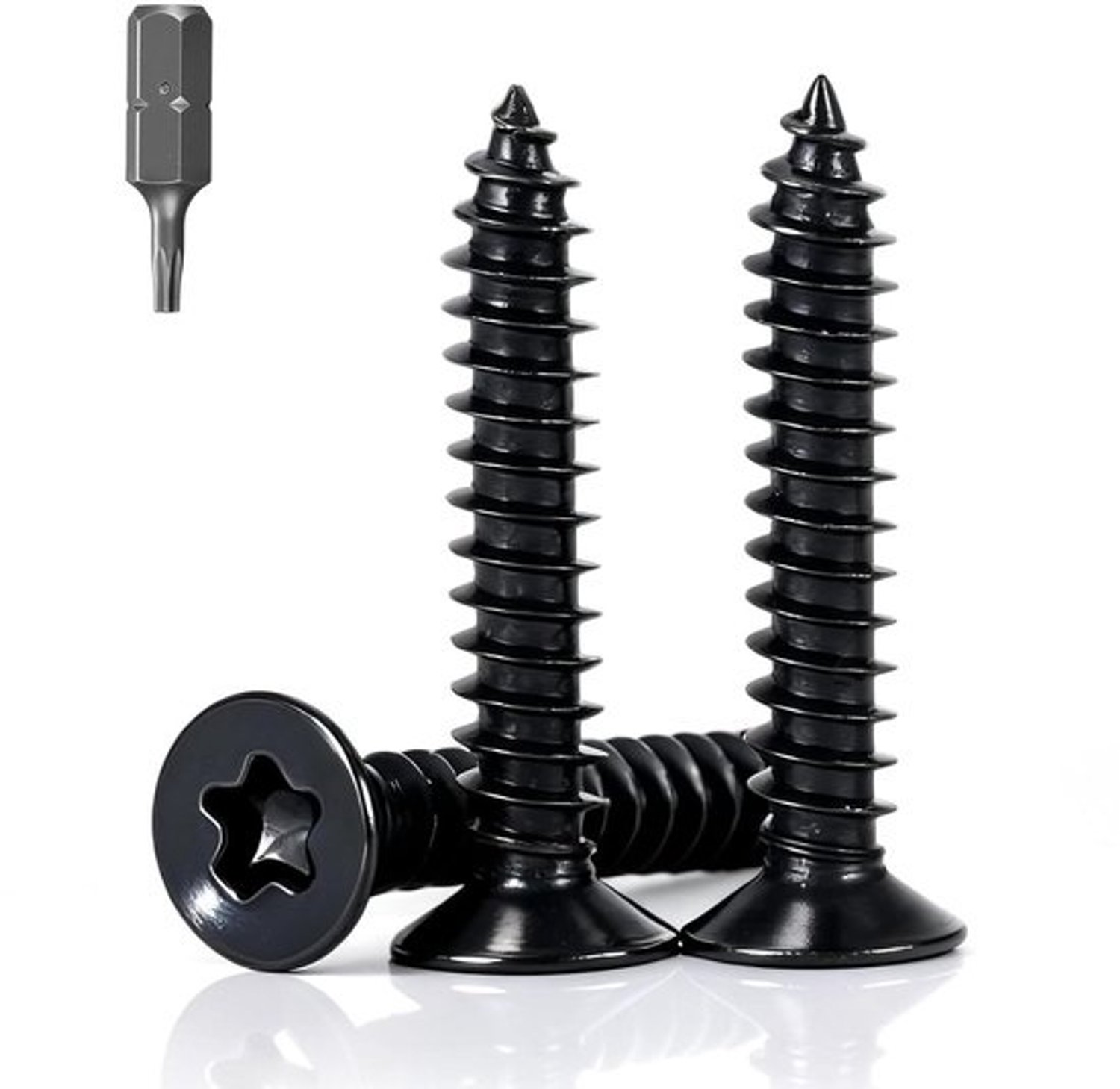 Roestvrijstalen Schroeven - Zwarte Houtschroeven - Akoestische Panelen - Verzonken Kop Torx - M5x40mm 100 Stuks - Zwart