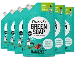 Marcel's Green Soap Handzeep Navulling - Ceder & Granaatappel - 6 x 500ml