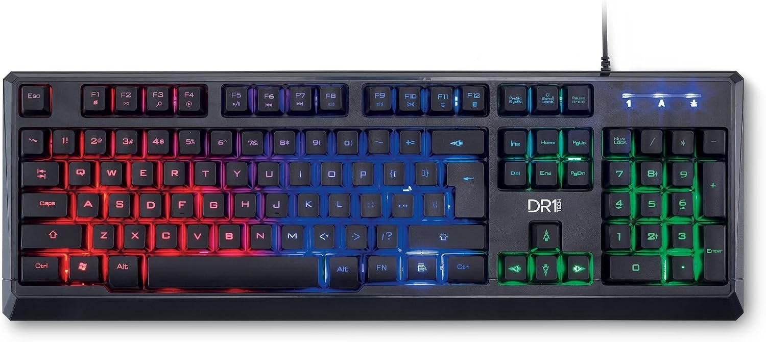 Gaming Toetsenbord - Zwart - 104 Toetsen - Ergonomisch en Verlicht - Voor PC