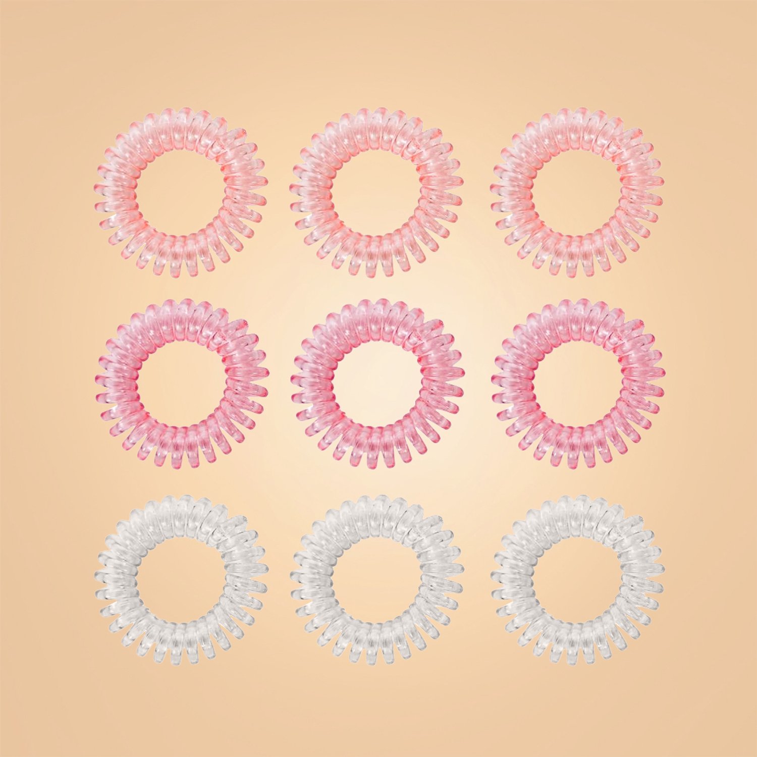 GymBeam Set spiraalvormige haarbanden roze BeastPink