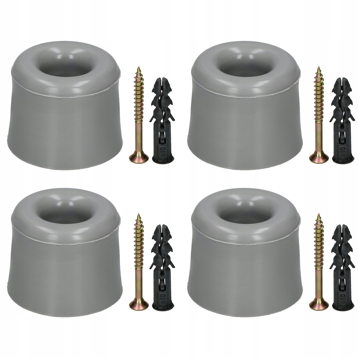 Grijze Rubberen Deurstoppers 27mm - Set van 4
