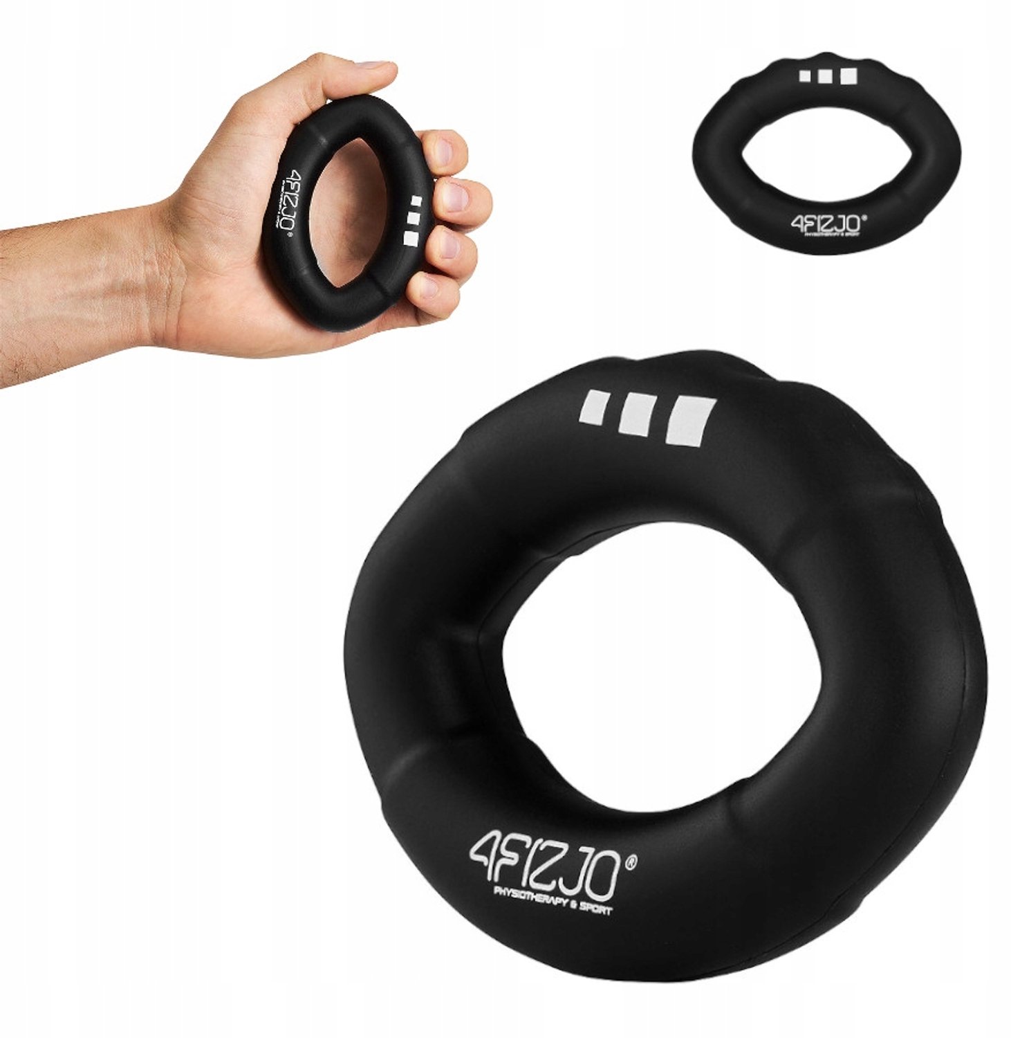 4FIZJO Hand Grip - Zwarte Silicoon Knijper voor Handtraining (4/4 Weerstand)