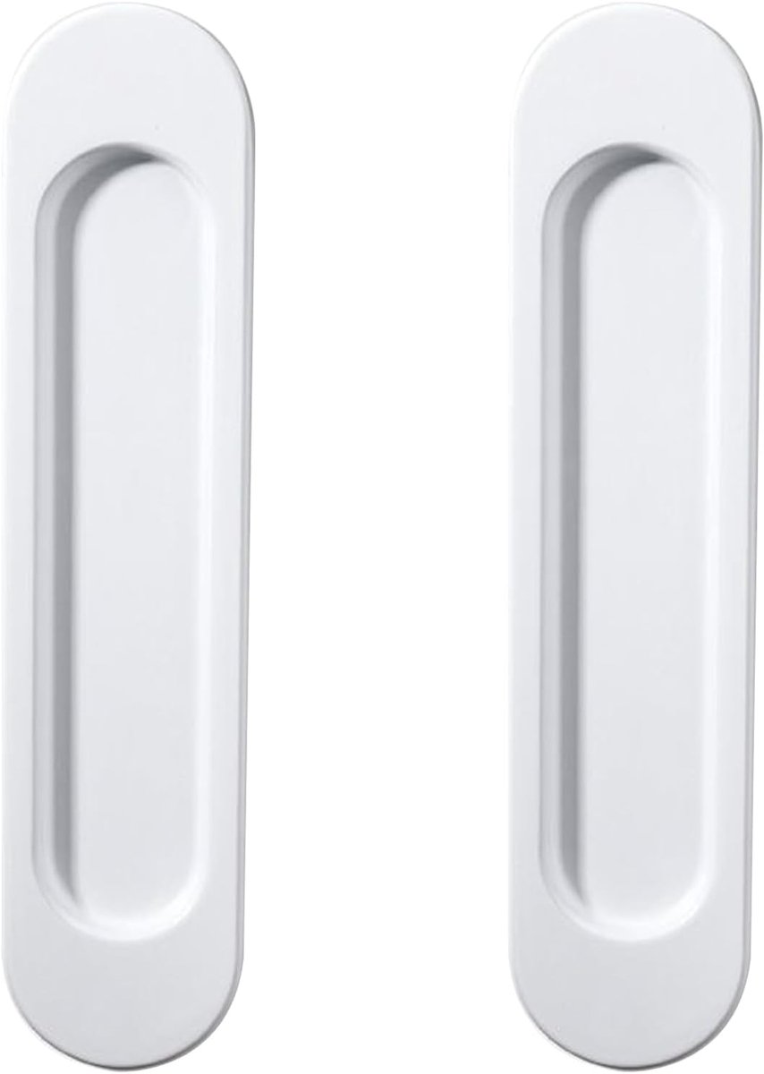 2 Pack Self Adhesive Oval Sliding Door Handles, Concealed Aluminium Alloy Handle Flat Mounted No-Punch Handle for - ShopVlot