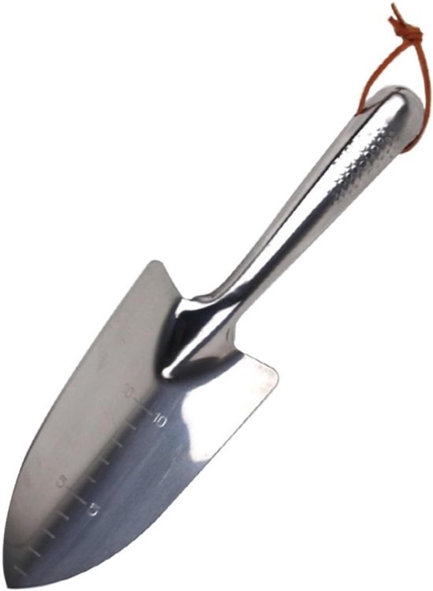 Roestvrijstalen schop - Handgereedschap voor de tuin - Voor planten verpotten - Uit één stuk gesmeed - 29 cm lengte - Zilver