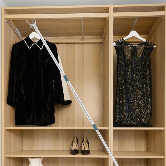 Telescopische Kledinghaak, Uittrekbare Grijper voor Kleding, Verstelbare Kledingrail voor Opberging en Organisatie — afbeelding 5