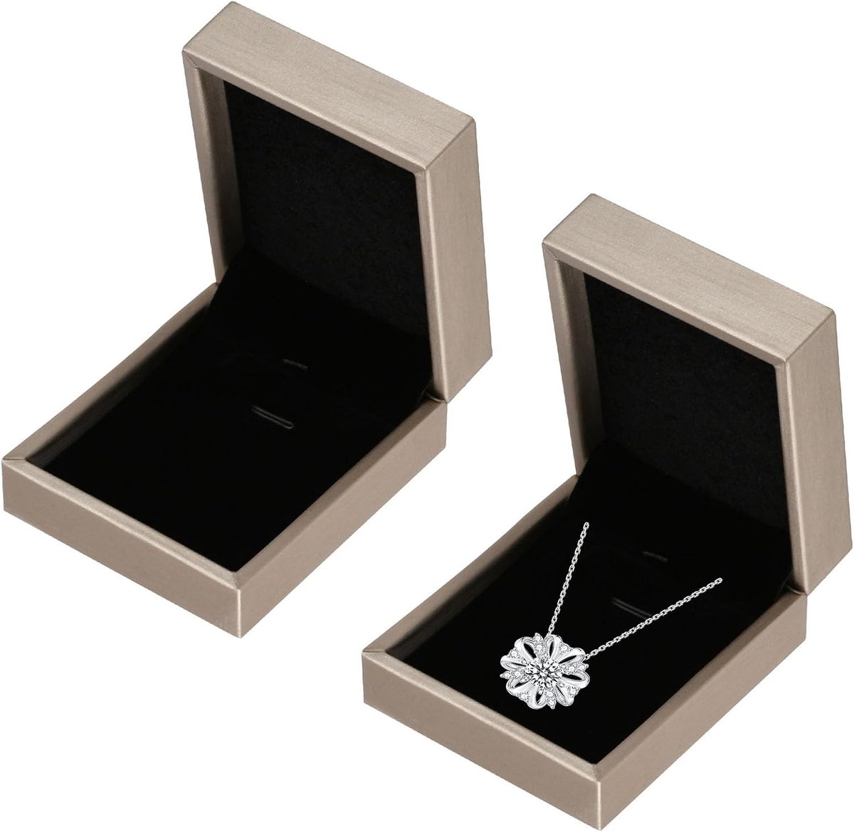 Halsketting en armband display box voor sieraden - waterdichte geschenkdoos voor verloving en huwelijksaanzoek, sieradendoos met 2 stuks PU-lederen hangers