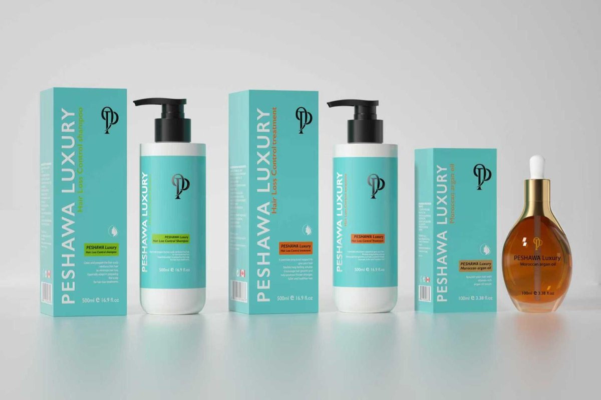 PESHAWA Luxury Complete Haarverzorgingsset – Shampoo, Treatment & Arganolie