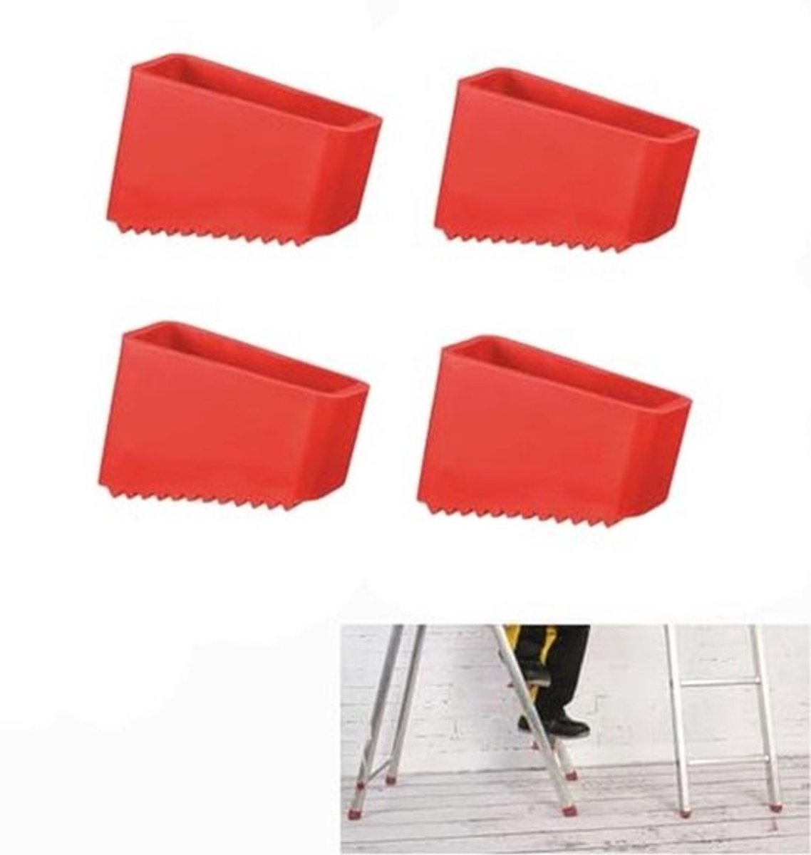 4 beschermkappen voor ladders en trappen - Rubberen voeten voor extra stabiliteit