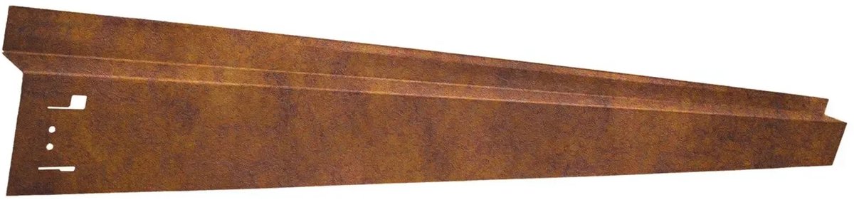 Borderrand met wielkast, cortenstaal border - 70 x 9,5 cm