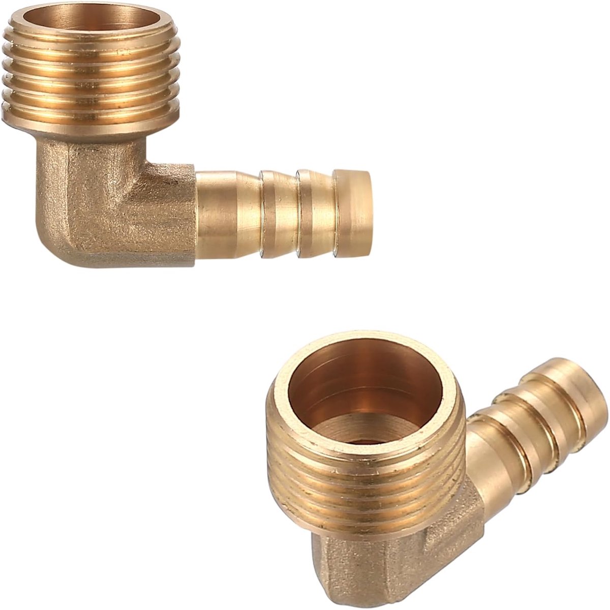 Dailygoods- Elleboog Slangfitting 90 Graden - Messing - 10mm Barb - 1/2G Mannelijke Pijp - Corrosiebestendig - Lange Levensduur - Slangkoppeling