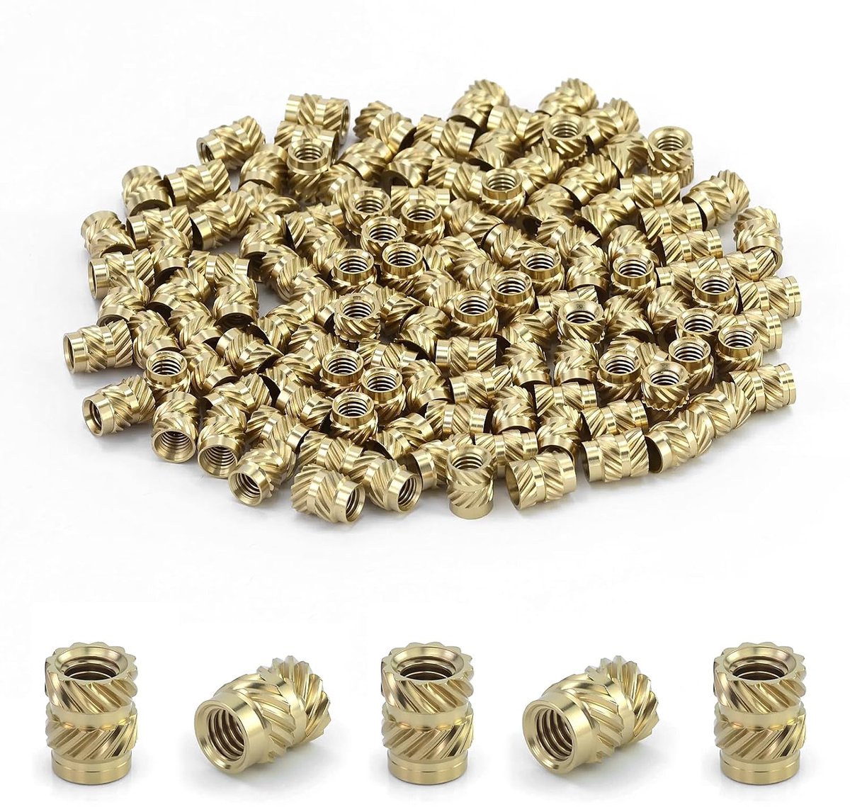 125 Pcs M3 Brass Knurled Thread Metal Melting Thread for 3D Printer Toys Computers Cameras Circuit Boards Electronic - ShopVlot