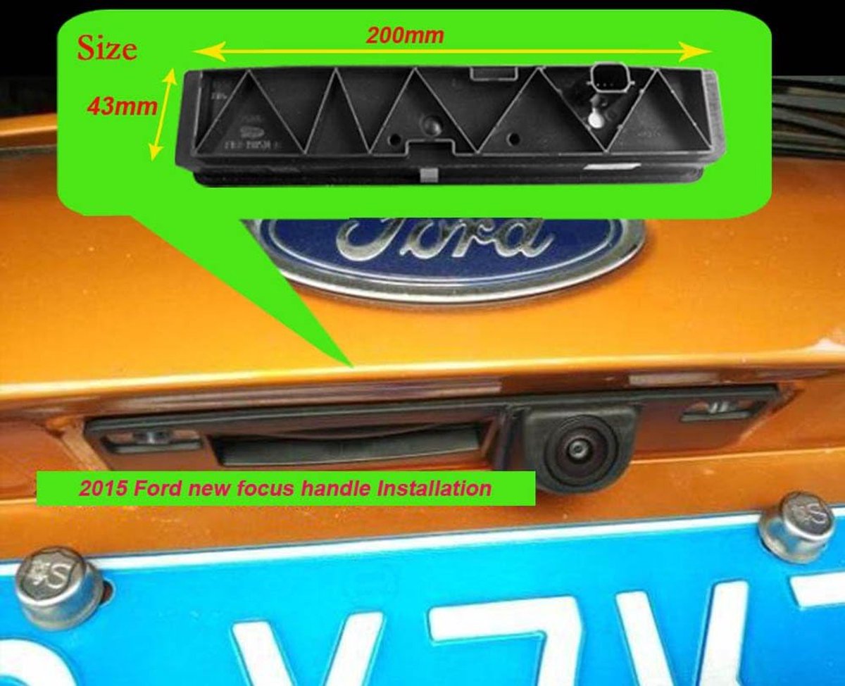 SnelShoppen - 170° HD CCD Achteruitrijcamera Waterdicht voor Ford New Focus 2015 2016 - Kofferbakcamera met Hoge Resolutie en Nachtzicht