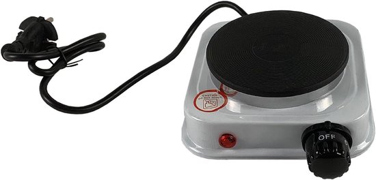 SnelShoppen - Mini Elektrische Kookplaat 500W, Draagbaar met Gietijzeren Plaat, Ideaal voor Camping, Tuin, Keuken en Noodgebruik van Snelshoppen — afbeelding 5