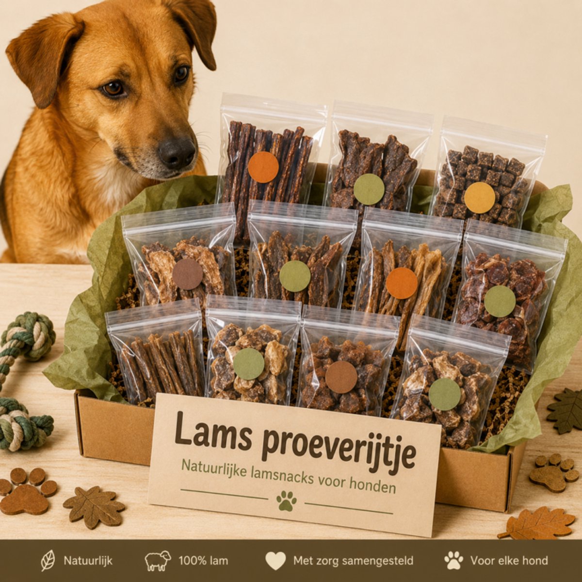 Animal King Lamsnacks voor Honden – Natuurlijke Hondensnacks – Lam Proeverijtje - Lam