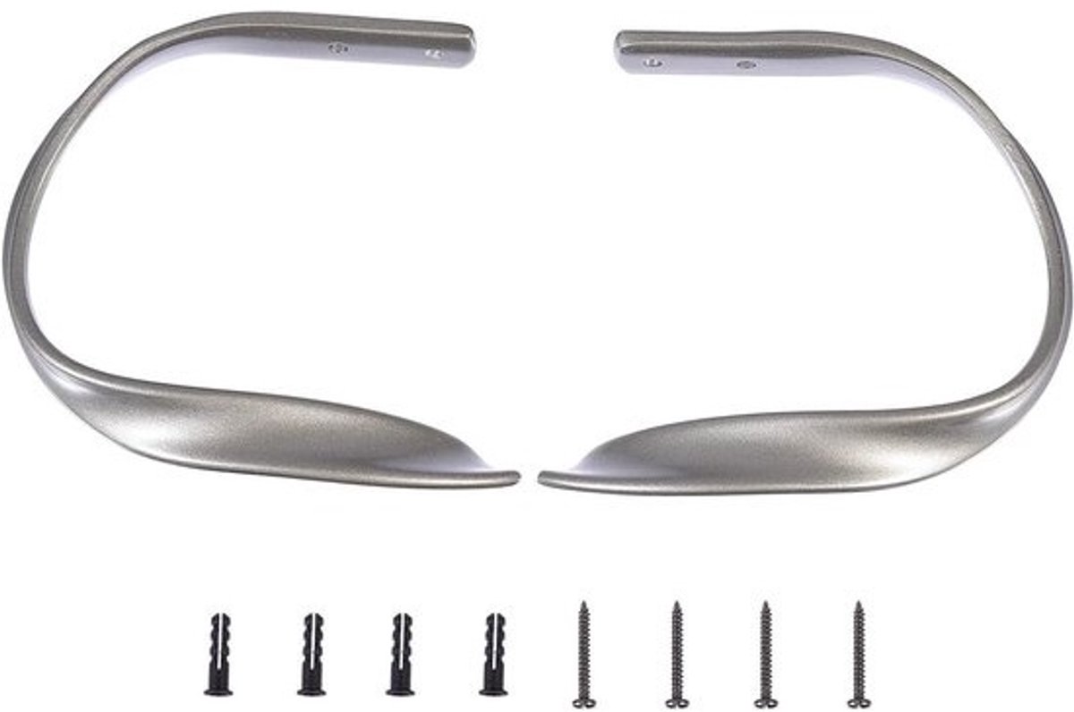 U-vormige gordijnhaken - Ophanghaken voor gordijnen - Gordijnen ophangen - Duurzaam aluminium - 11 cm breed - Grijs