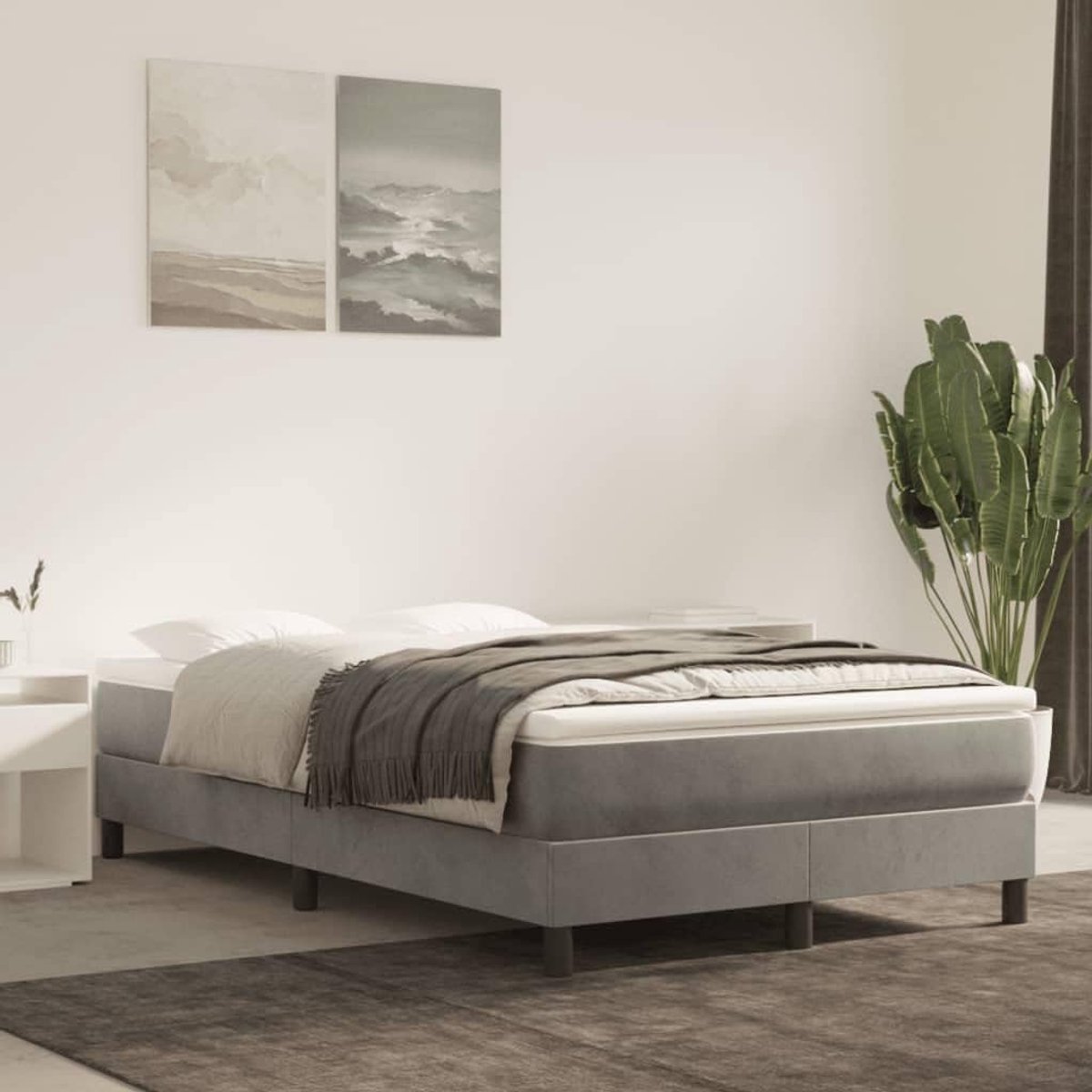 Boxspringbedframe Stevige Poten Multiplex 120x200 cm Lichtgrijs