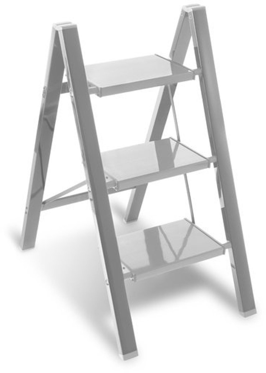 Inklapbare aluminium trap - met 3 treden en brede antislippedalen