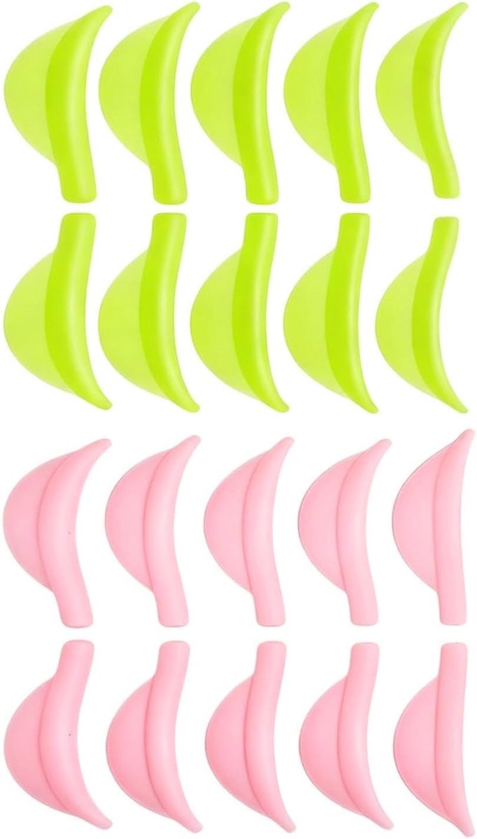 10 paar wimperlifting-pads, siliconen, wimperlifting-pads voor wimpergolven, herbruikbare wimpers, permanente pads, wimperlifting-accessoireset, krultangen, wimpers, liftstangen, roze + groen