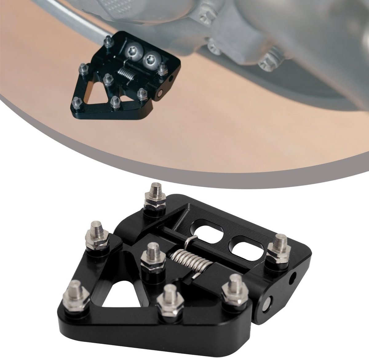 Motorfiets achterrem pedaal met CNC vouwplaat - zwart - geschikt voor 125-500 modellen - verbeterde grip - Luxento
