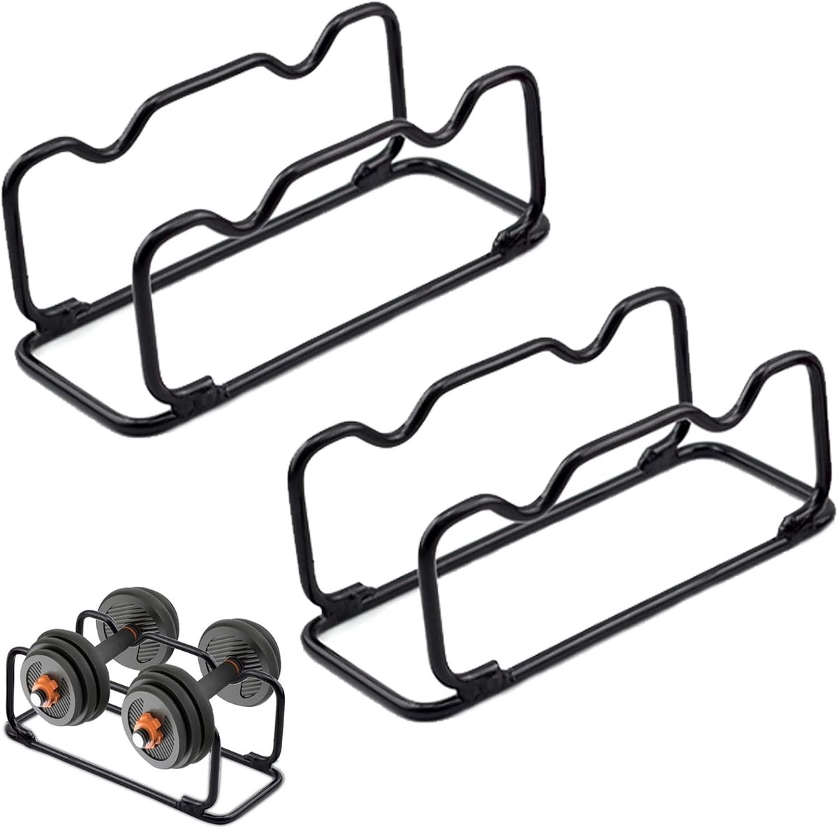 SnelShoppen - Set van 2 Dumbbell Stands, Multifunctionele Dumbbell Rekken voor Thuis Gym, Compacte Dumbbell Opbergers, Geschikt voor Diverse Dumbbells