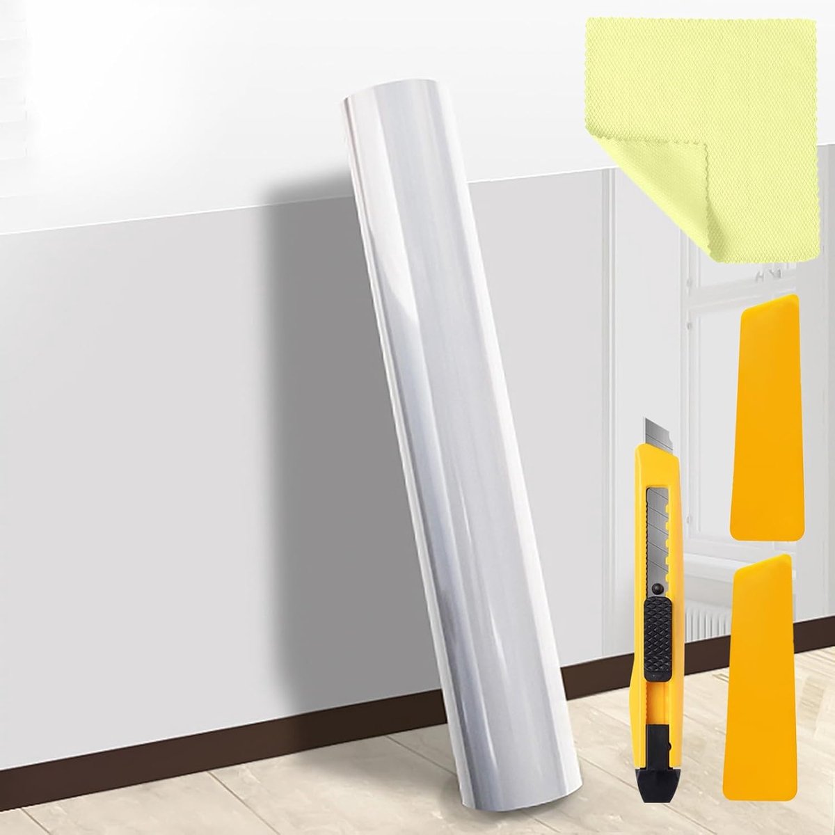 Wandbeschermingsfilm 40 x 1000 cm - Zelfklevend - Splashbescherming - Geen schade aan muren - ShopVlot