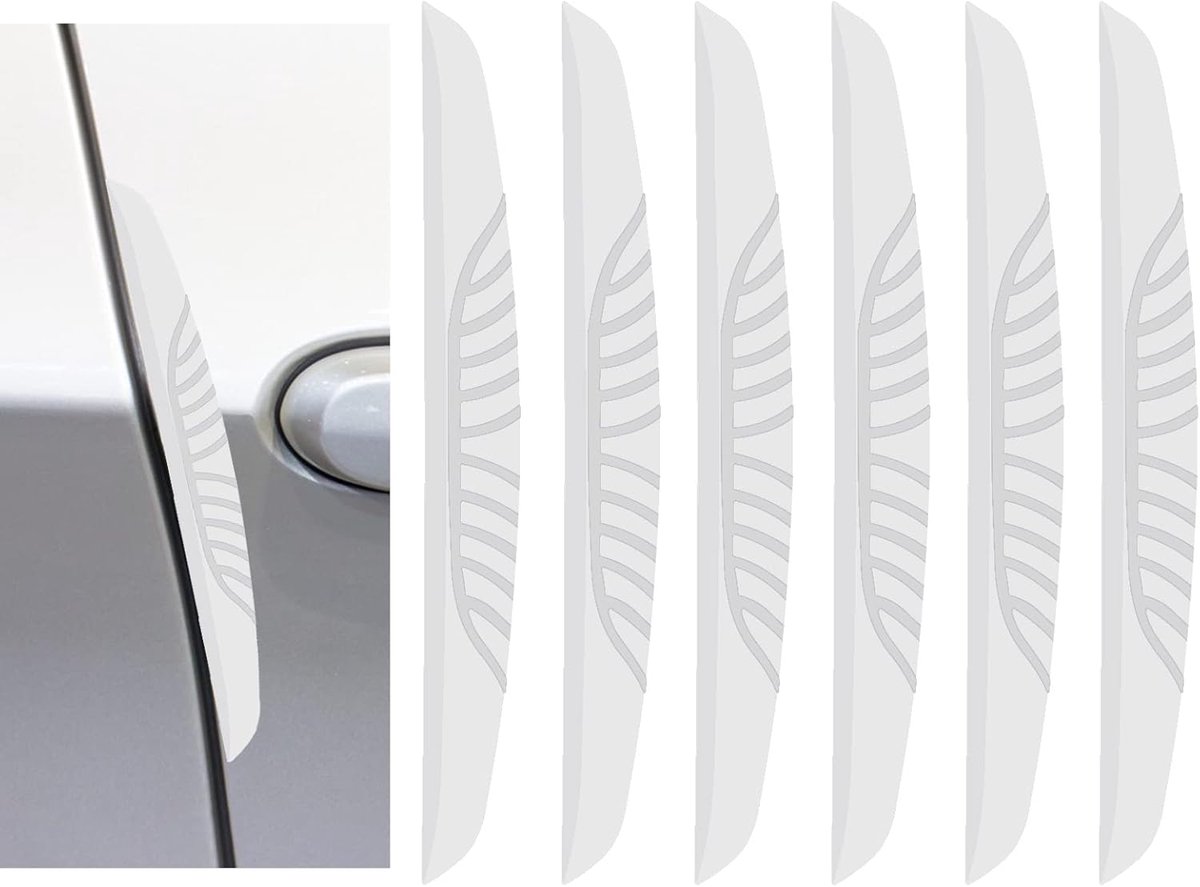 Car Door Edge Protector, High Quality Car Edge Protection, Black Rubber Sticker, Pack of 6 (White) - ShopVlot