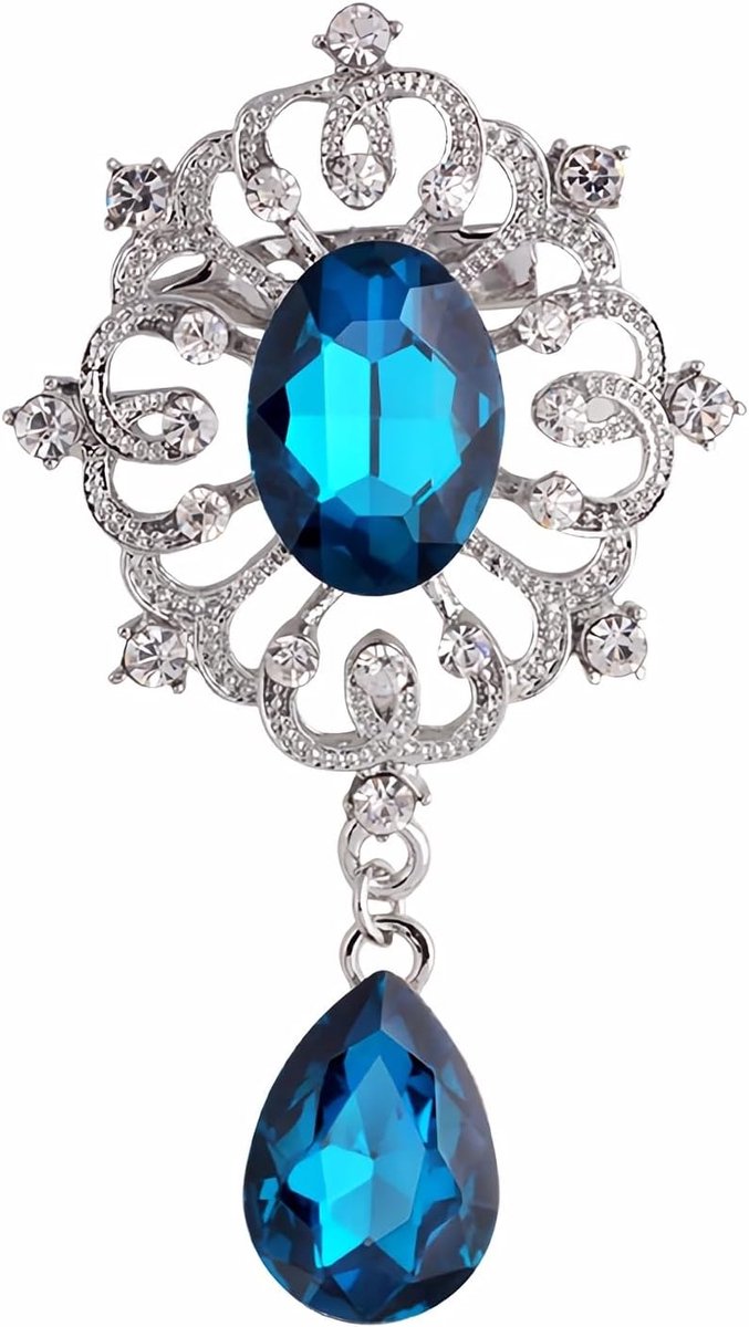 Crystal Flower Brooch Vintage Rhinestone Carving Flower Corsage Suit Skirt Coat Badge Accessories For Women - ShopVlot