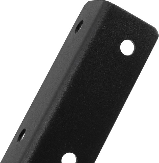 Hoekbeugels voor hout in roestvrij staal, L-vormige metalen hoekbeugels, 27.5 x 2.8 x 2.8 cm, zwart, inclusief schroeven, set van 8 stuks voor stevige bevestiging — afbeelding 2