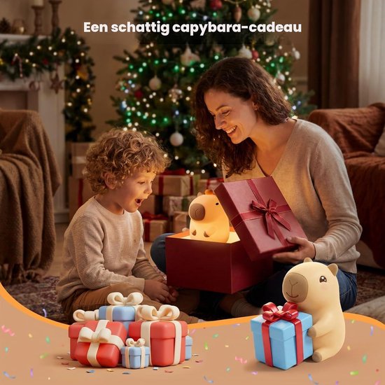 Capybara Nachtlampje voor Kinderen – Oplaadbare Dimbare Babykamerlamp met Aanraakbediening – Voedselveilig Siliconen Tafellamp voor Borstvoeding, Bedtijd & Kinderkamer – Cadeau — afbeelding 5